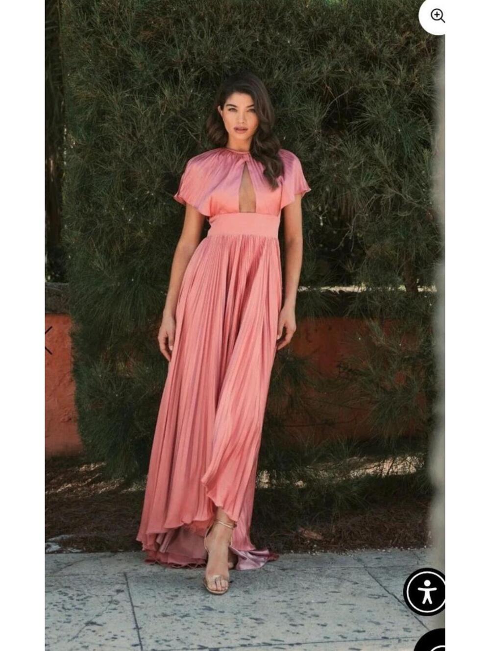 NWT Ieena Mac Duggal 11637 - Short Sleeve Cutout Dress size 8 Dusty Rose